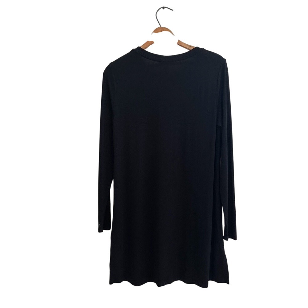 Eileen Fisher Round Neck Viscose Jersey‎ Tunic Side Slits - PS - Picture 3 of 9
